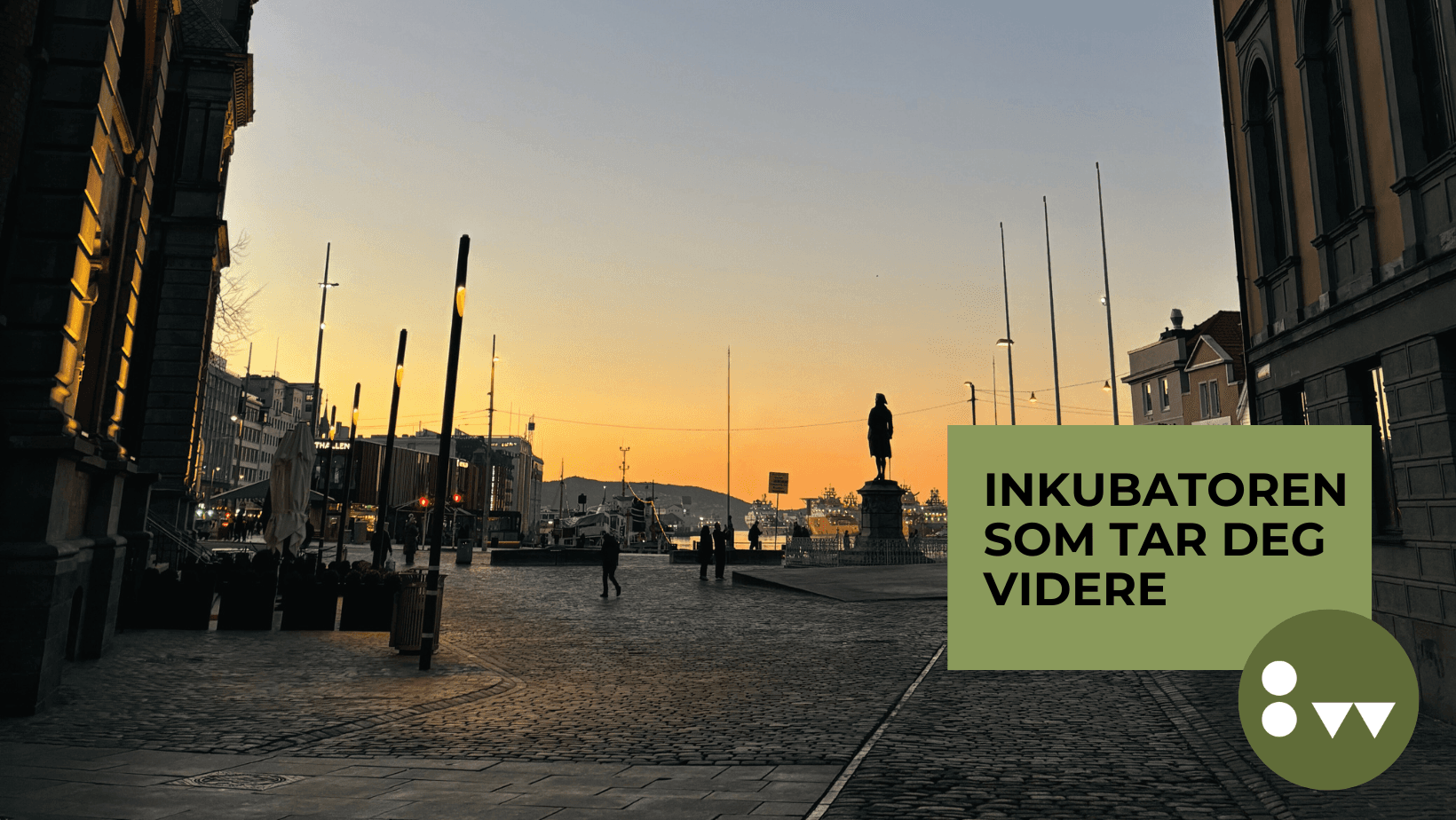 Vakker solnedgang over bryggen ved Bergen.Works